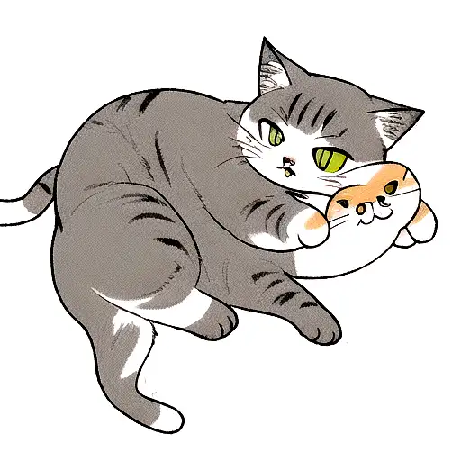 I Want A Cat Tatto And The Cat Should Lie On Its Back And I Like It Look Chubby And Cute