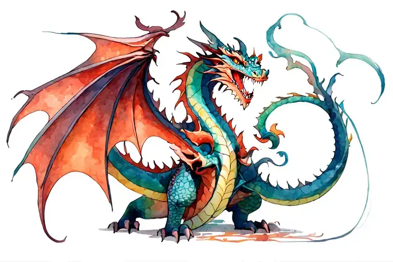 Dragon Tattoo Watercolor