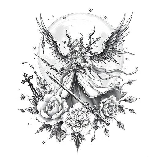 Moonlit Shards of Fate Tattoo idea