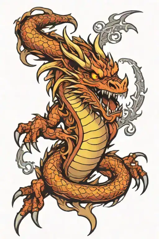 Fire Dragon Wrapped Round