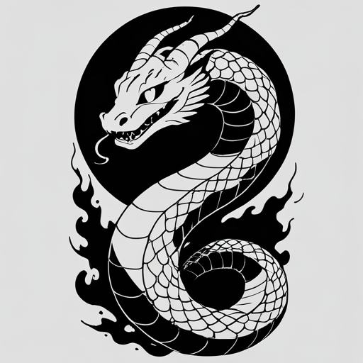 Moonlit Serpent Tattoo idea