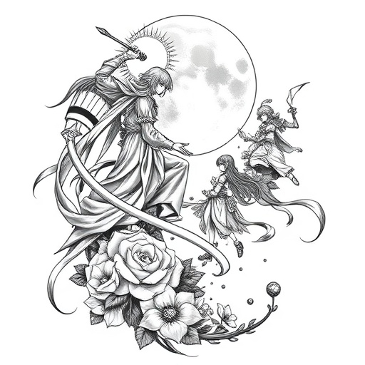 Moonlit Path of Eternal Light Tattoo idea