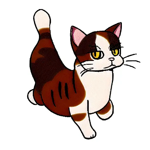 Calico Cat In Simpsons Style No Background