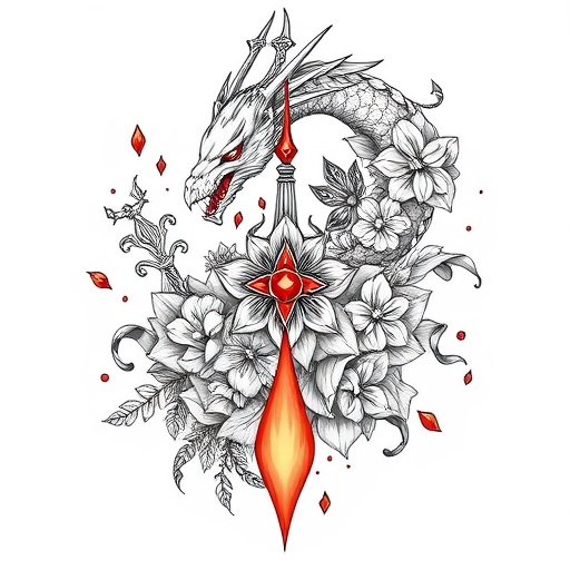 Tears of the Sacred Serpent’s Flame Tattoo idea
