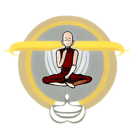 Meditating Monk In Lotus Pose