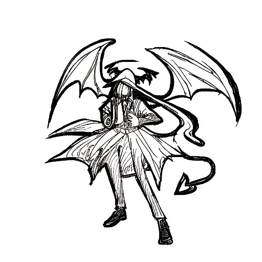 Grim Reaper With One Angel Wing And One Demon Wing Holding A Orb