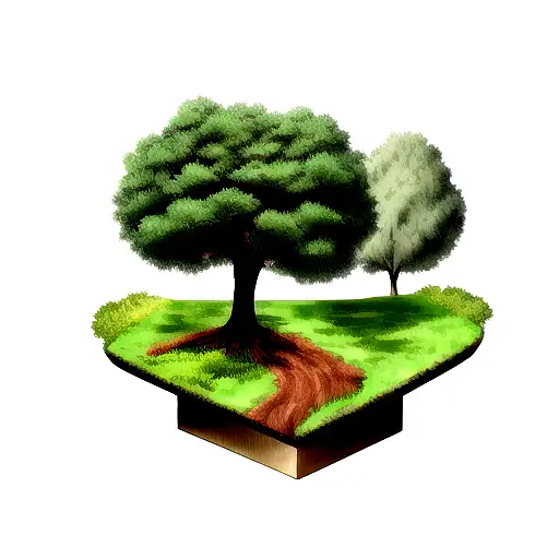 Tree On A Piece Of Land