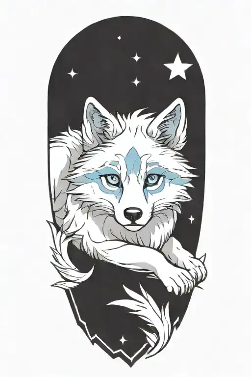 Cherokee Wolf Pup Blue And Gray Anime Character