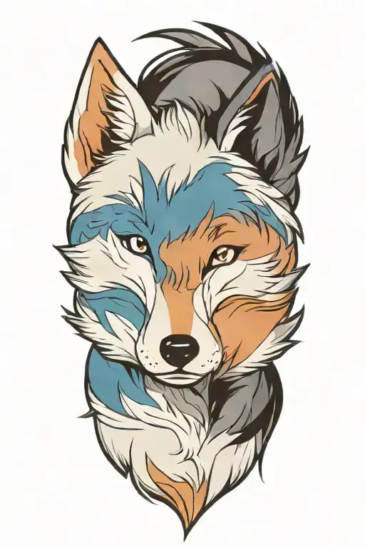 Cherokee Wolf Pup Blue And Gray Anime Character