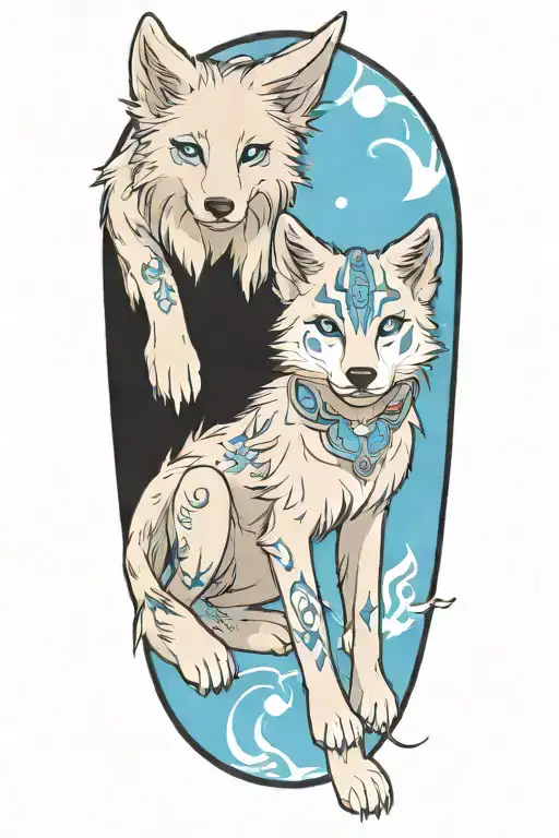 Cherokee Wolf Pup Blue Eyes Anime