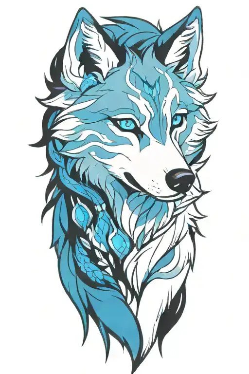 Cherokee Wolf Puppy Blue Eyes Anime