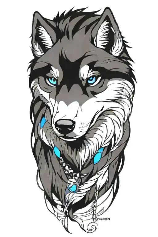 Cherokee Wolf Puppy Blue Eyes Anime