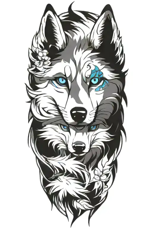 Cherokee Wolf Puppy Blue Eyes Anime