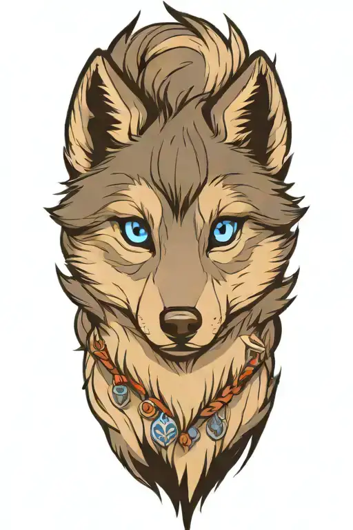 Cherokee Wolf Puppy Blue Eyes Gray Fur Anime