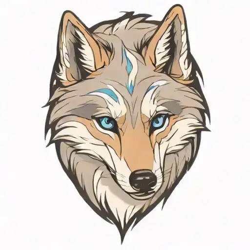 Cherokee Wolf Puppy Blue Eyes Gray And White Fur Anime