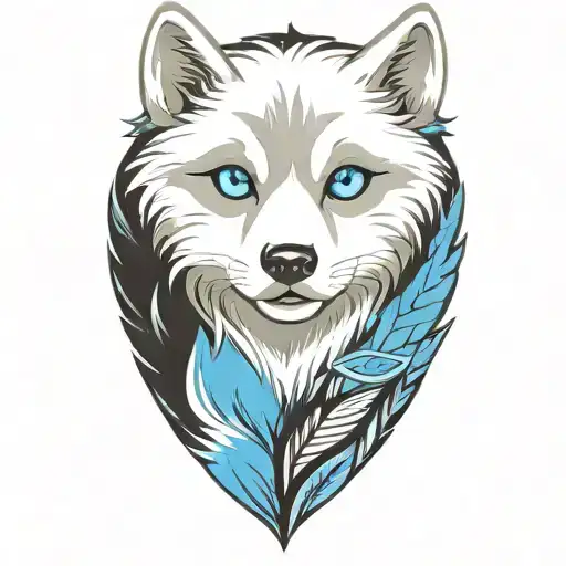 Cherokee Wolf Puppy Blue Eyes Gray And White Fur