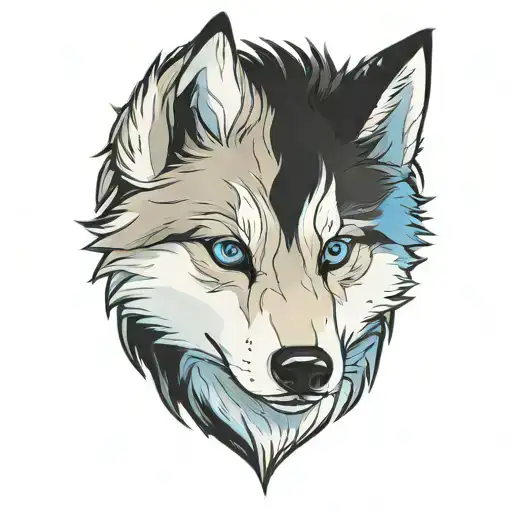 Cherokee Wolf Puppy Blue Eyes And Blue Merle Fur