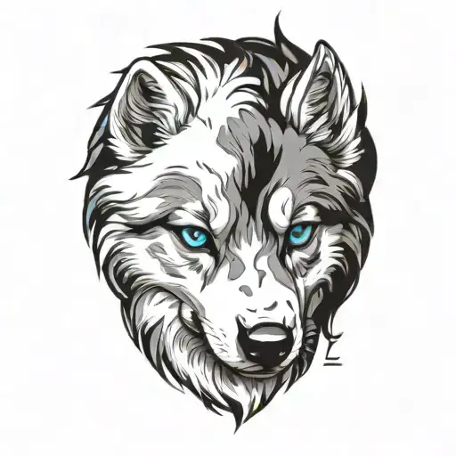 Cherokee Wolf Puppy Blue Eyes And Blue Merle Fur