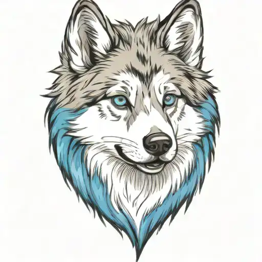 Cherokee Happy Wolf Puppy Blue Eyes And Blue Merle Fur