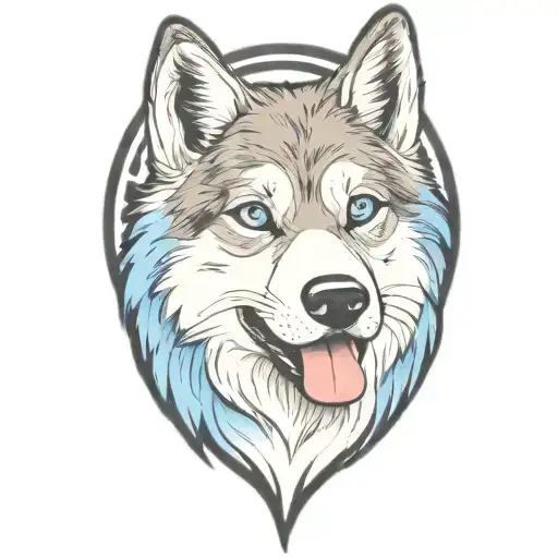 Cherokee Happy Wolf Puppy Blue Eyes And Blue Merle Fur