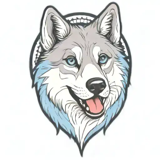 Cherokee Happy Wolf Puppy Blue Eyes And Blue Merle Fur