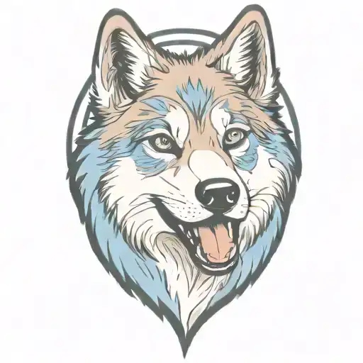 Cherokee Happy Wolf Puppy Blue Eyes And Blue Merle Fur