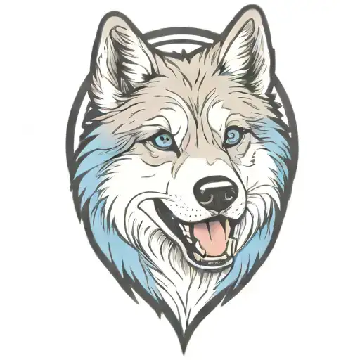 Cherokee Happy Wolf Puppy Blue Eyes And Blue Merle Fur