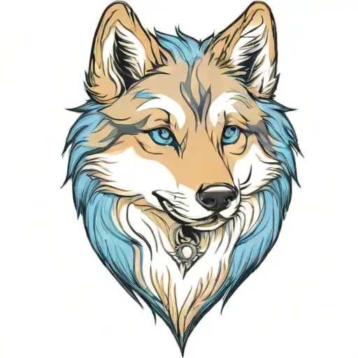 Cherokee Happy Wolf Puppy Blue Eyes And Blue Merle Fur