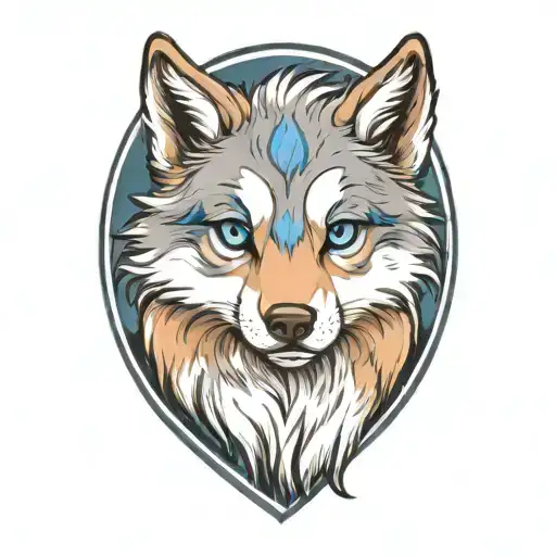 Cherokee Happy Wolf Puppy Blue Eyes And Blue Merle Fur