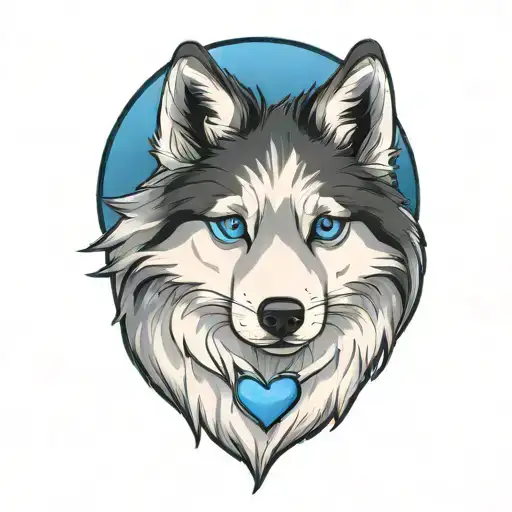 Cherokee Happy Wolf Puppy Blue Eyes And Blue Merle Fur