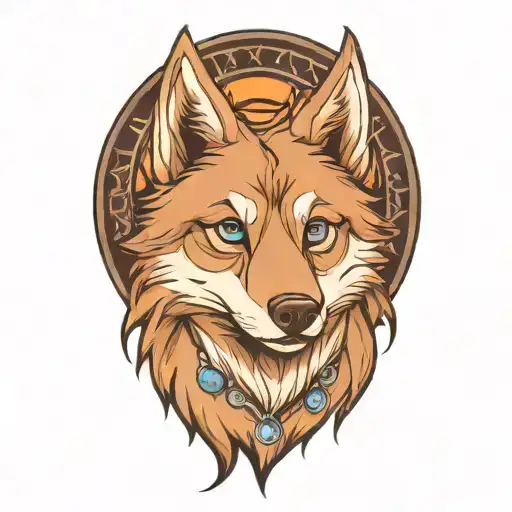 Cherokee Happy Wolf Puppy Blue Eyes