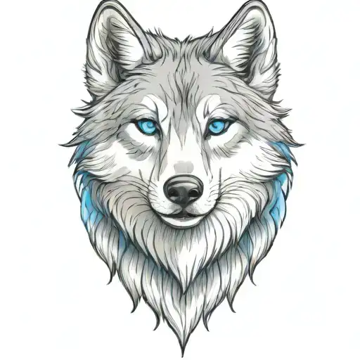 Cherokee Happy Gray Wolf Puppy Blue Eyes