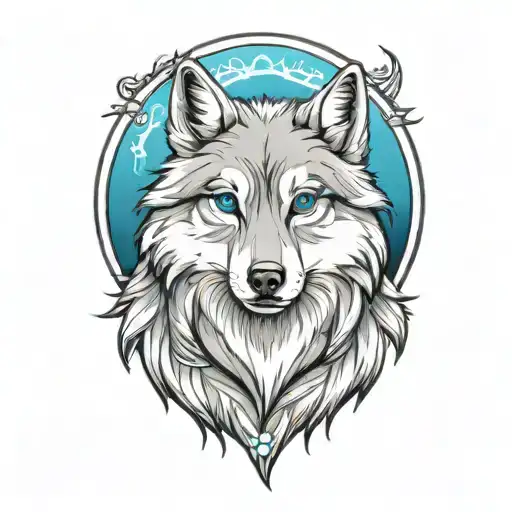 Cherokee Happy Gray Wolf Puppy Blue Eyes