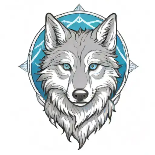 Cherokee Happy Gray Wolf Puppy Blue Eyes