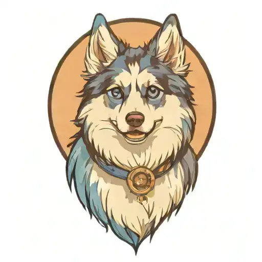 Happy Blue Merle Pomsky Blue Eyes Surrounded