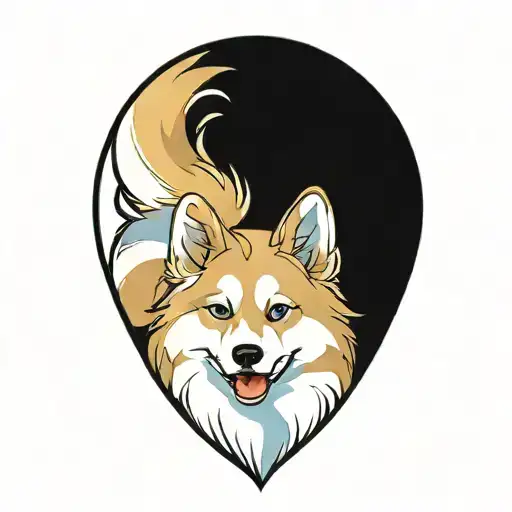 Happy Blue Merle Pomsky Blue Eyes Surrounded