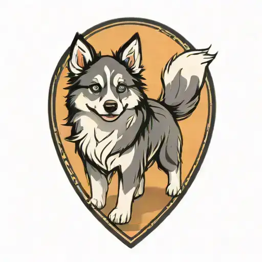 Happy Blue Merle Pomsky Blue Eyes Surrounded