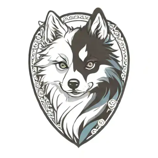 Happy Blue Merle Pomsky Blue Eyes Surrounded