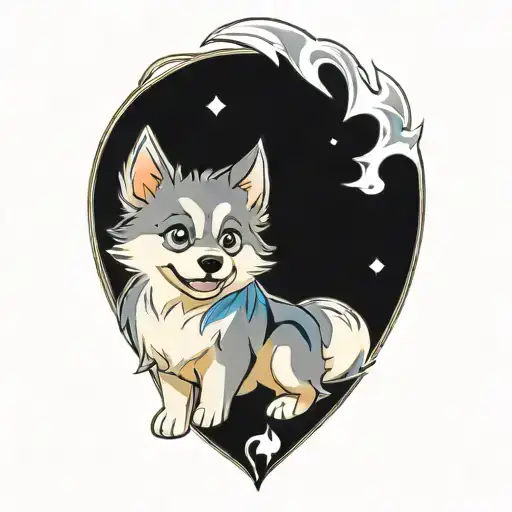 Happy Blue Merle Pomsky Blue Eyes Surrounded