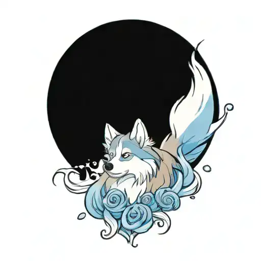 Happy Blue Merle Pomsky Blue Eyes Surrounded