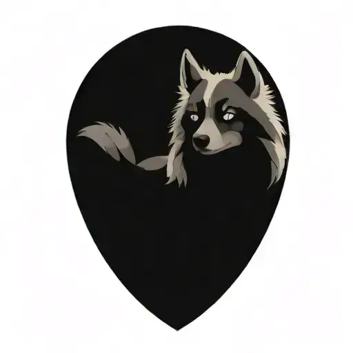 Happy Blue Merle Pomsky With Blue Eyes