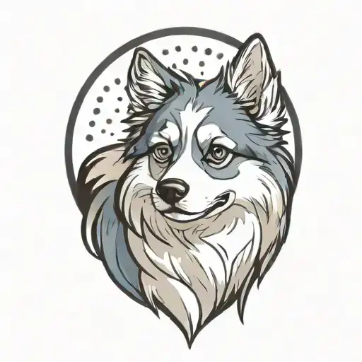 Happy Blue Merle Pomsky With Blue Eyes Cherokee