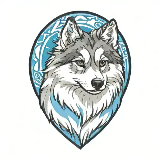 Happy Blue Merle Pomsky With Blue Eyes Cherokee Surround