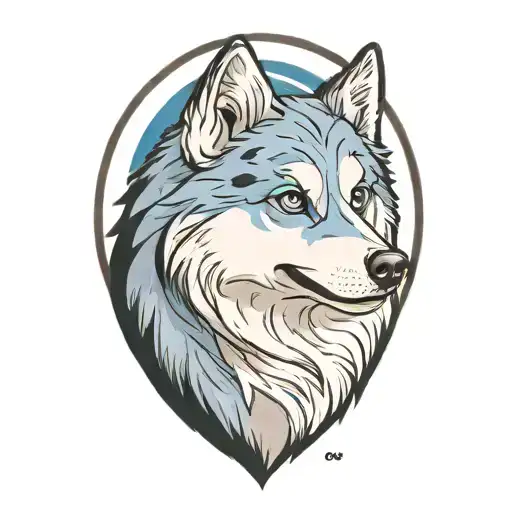 Happy Blue Merle Pomsky With Blue Eyes Cherokee Surround