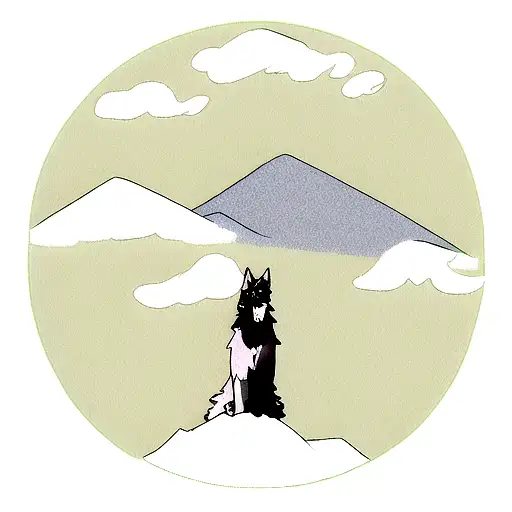 Mountain And A Wolf