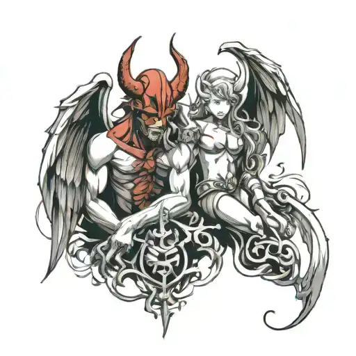 Devil And Angel Half Demon