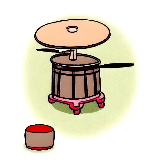 A Baby Groot Playing A Drum Set