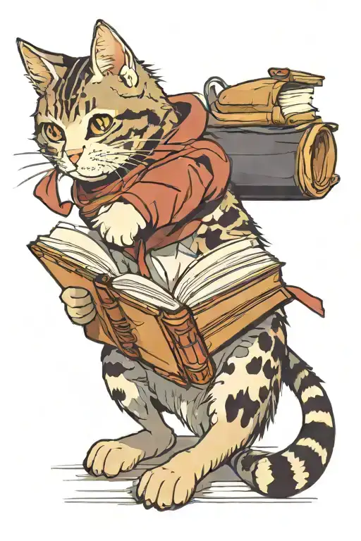Tabby Cat With A Book