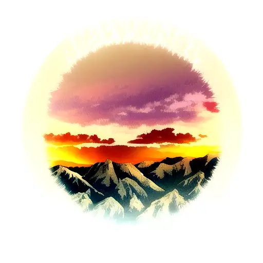 Sunset Over Mountains