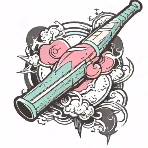 Pastel Baseball Bat With Needles